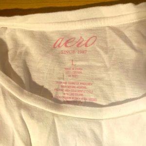 White Aeropostale t shirt with pink letters